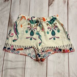 Zara Women's Size Small Printed Linen Blend Shorts Boho Tasseled Paisley